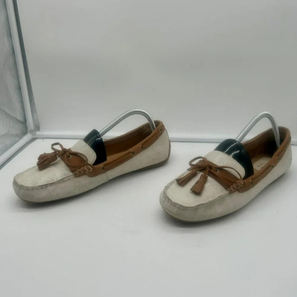 BOC Born Concept Alena Loafer Flat Shoe Women 10 White Leather Driving Moccasin - Picture 6 of 12